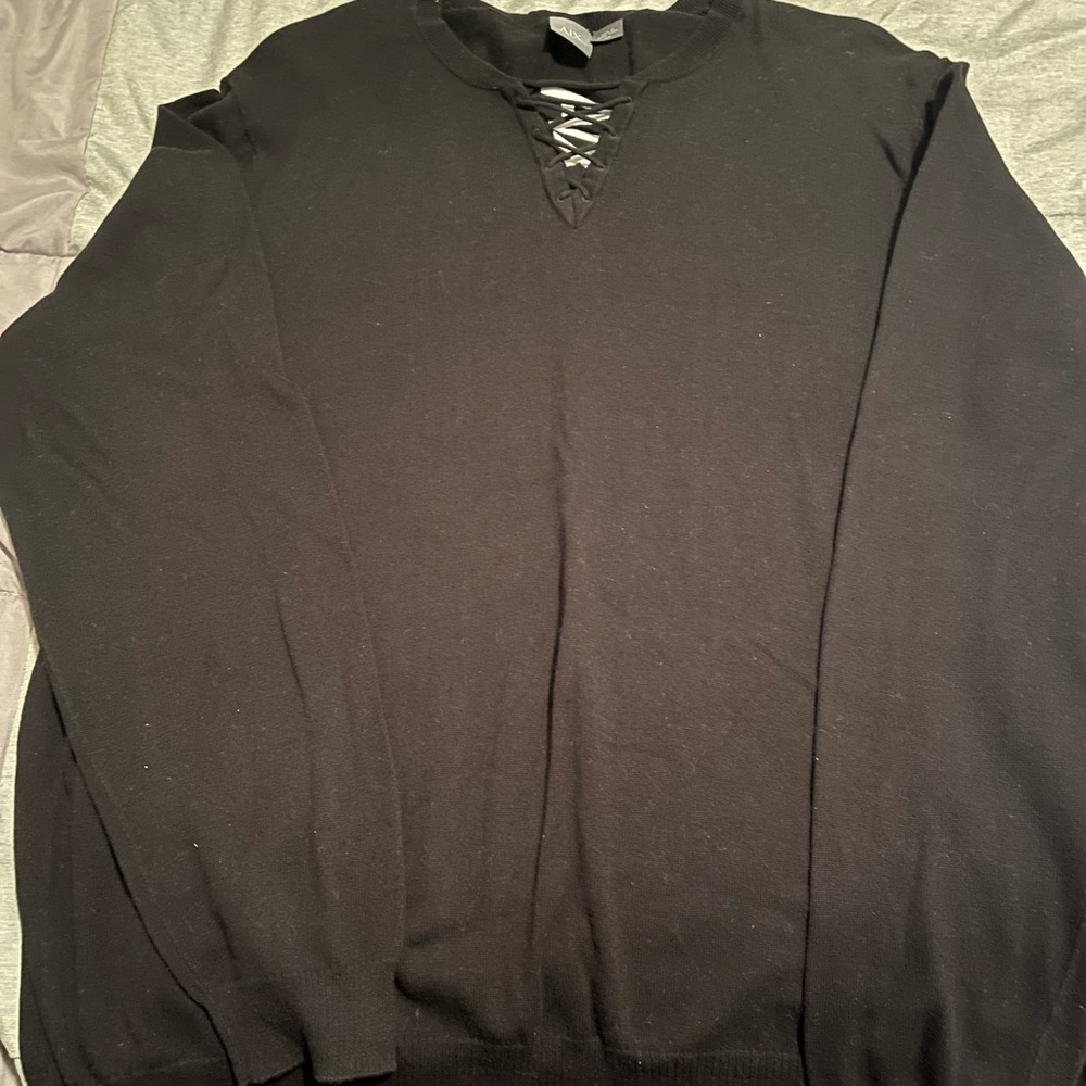 Armani Exchange Black V-Neck Shirt